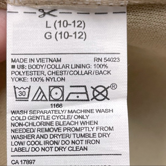 Old Navy Boys Sherpa Vest Cream Navy and Orange Trim Sz 10-12 - Picture 5 of 6